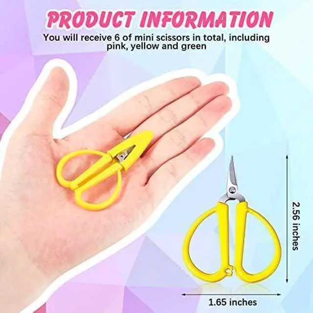 Alt view image 2 of 6 - Mixweer Mini Scissors for Travel Sewing Embroidery, 3 Colors, 6 Pcs