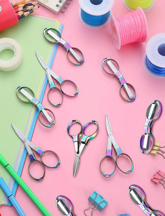 Alt view image 2 of 7 - 4Pcs Folding Scissors for Travel, Small Folding Badge Scissors for Nurses