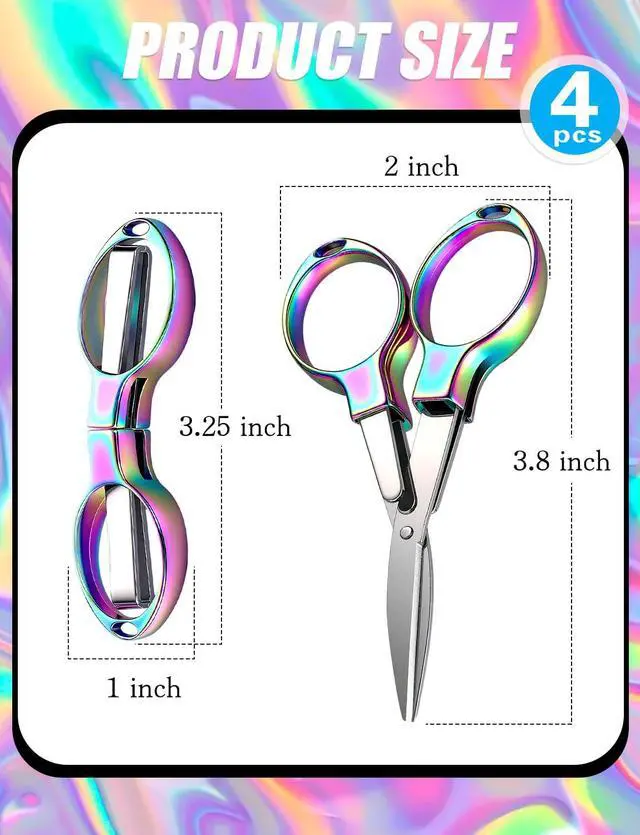Alt view image 3 of 7 - 4Pcs Folding Scissors for Travel, Small Folding Badge Scissors for Nurses