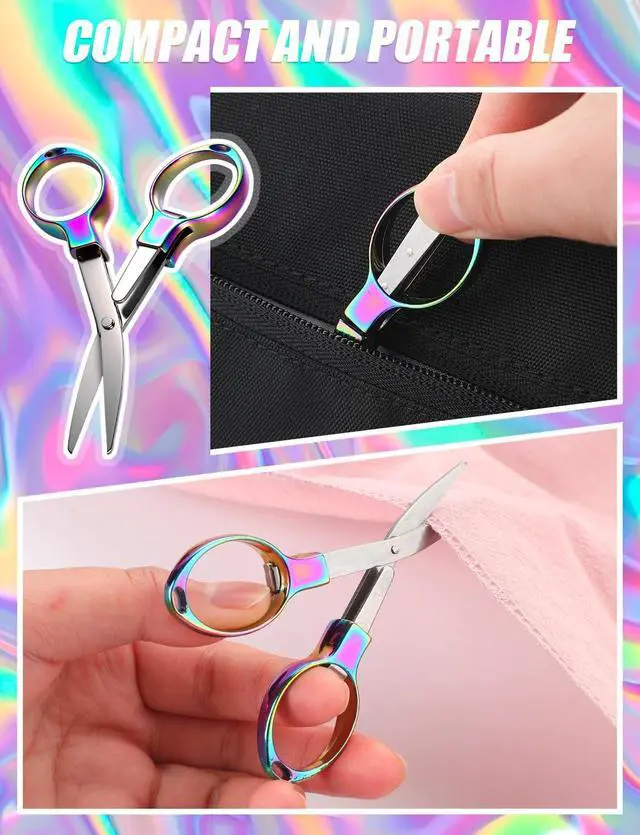 Alt view image 5 of 7 - 4Pcs Folding Scissors for Travel, Small Folding Badge Scissors for Nurses