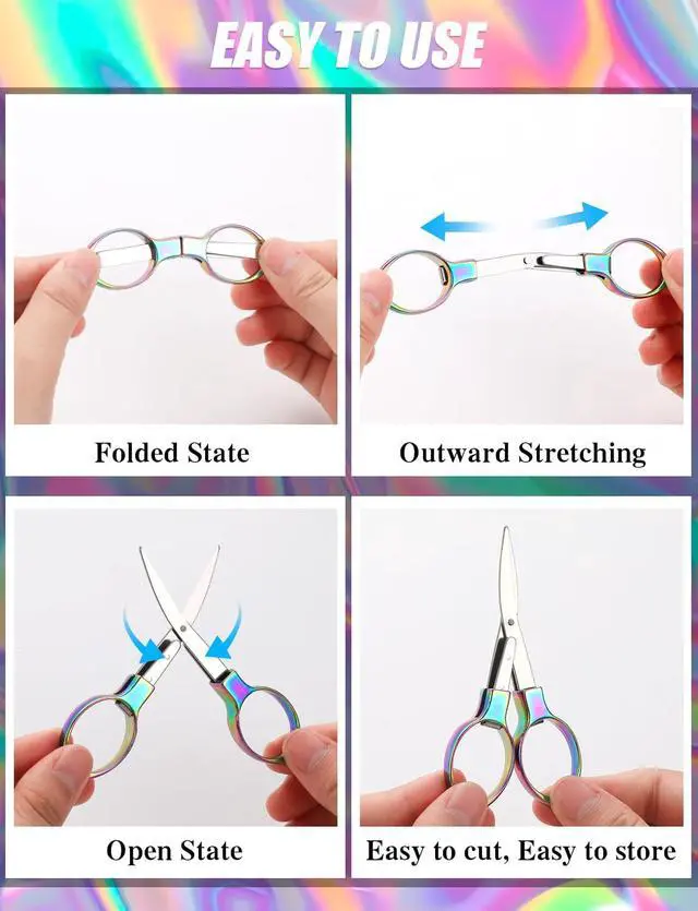 Alt view image 6 of 7 - 4Pcs Folding Scissors for Travel, Small Folding Badge Scissors for Nurses