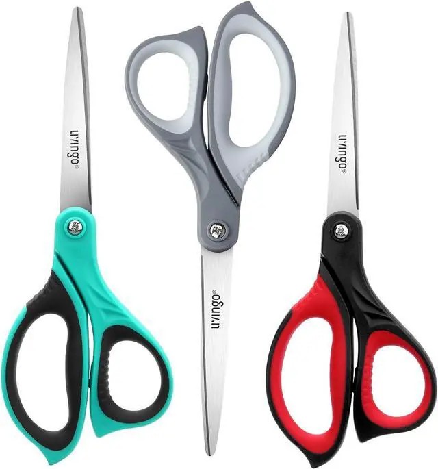 Main image of LIVINGO 3 Pack 8.5" Sharp Scissors All Purpose for Cutting Fabric Paper