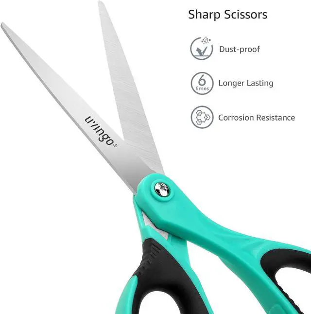Alt view image 3 of 6 - LIVINGO 3 Pack 8.5" Sharp Scissors All Purpose for Cutting Fabric Paper