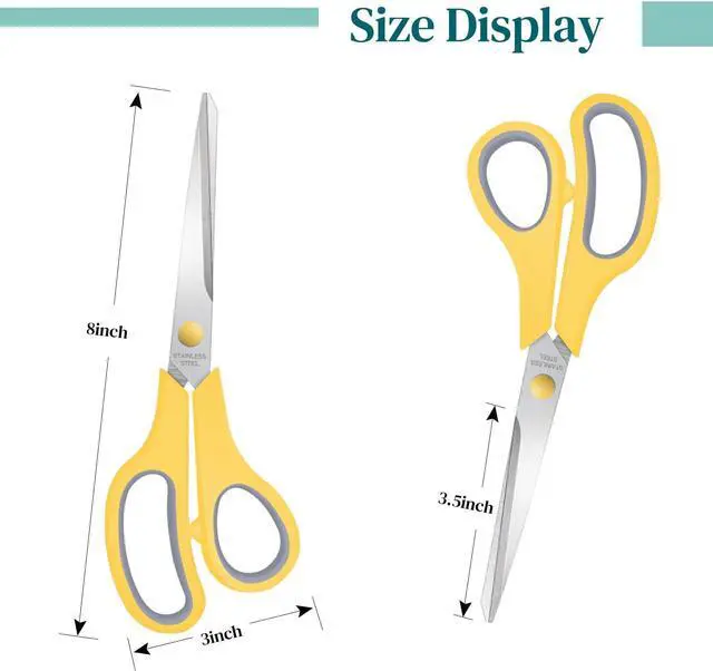Alt view image 3 of 7 - 9 Packs 8" Sewing Craft Scissors Bulk,Multipurpose Heavy Duty Sharp Paper Scissors,All Purpose Stainless Steel Scissors for Home Office Student Teacher Supplies