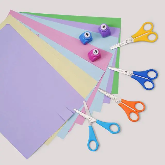 Alt view image 5 of 6 - Scissors Bulk for Kids, EZZGOL 12 PACK 5 Safety Blunt Tip Student Scissors, 6 Assorted Colors Kid Craft Scissor for Cutting Regular Paper,Construction Paper,Cards