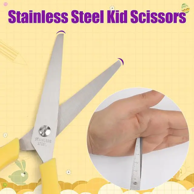 Alt view image 6 of 7 - BURVAGY 5.5" Kids Scissors Safety Child Small Scissors for School 16 Pack
