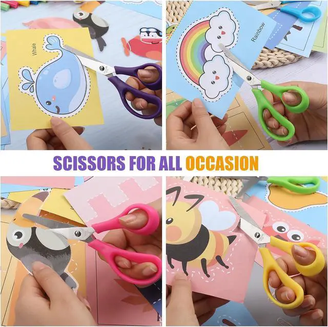 Alt view image 7 of 7 - BURVAGY 5.5" Kids Scissors Safety Child Small Scissors for School 16 Pack