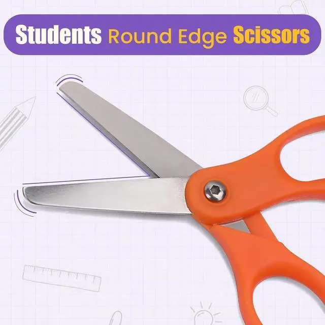 Alt view image 4 of 7 - BURVAGY 10 Pack 5" Kids Scissors Safety Children Small Scissors for School