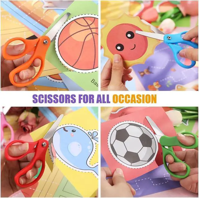 Alt view image 7 of 7 - BURVAGY 10 Pack 5" Kids Scissors Safety Children Small Scissors for School