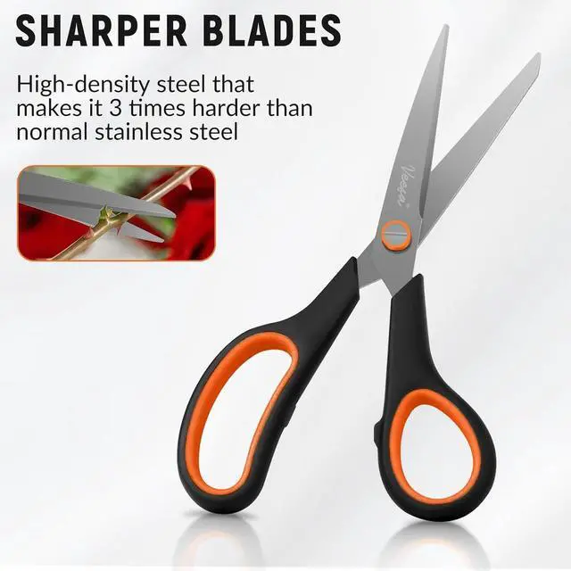 Alt view image 2 of 7 - VEESA Titanium Scissors Set of 3, Ultra Sharp Stainless Steel