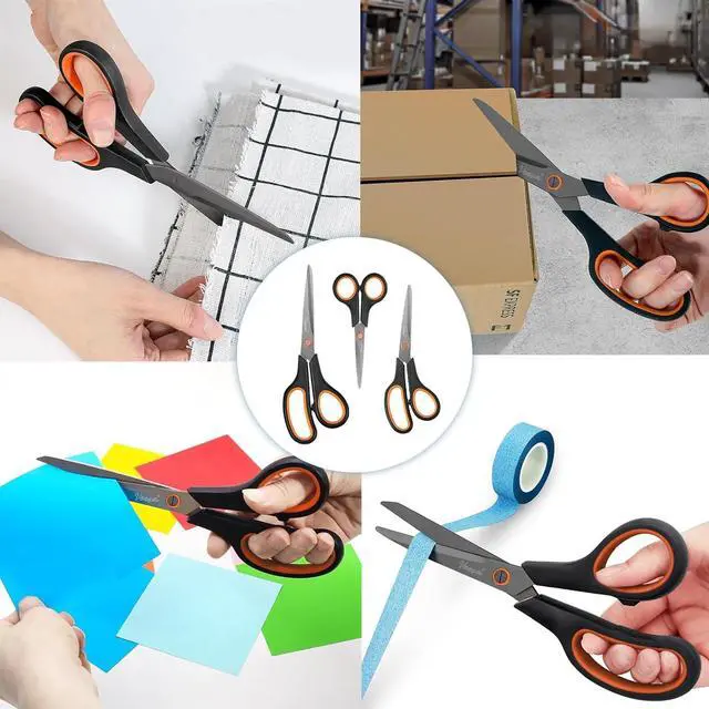 Alt view image 6 of 7 - VEESA Titanium Scissors Set of 3, Ultra Sharp Stainless Steel