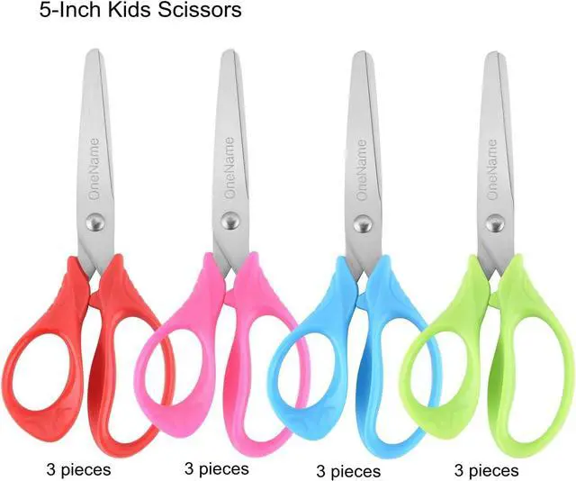 Alt view image 2 of 7 - OneName 5" Kids Scissors 12 Pack,Safety Blunt Tip Scissors, School Supplies