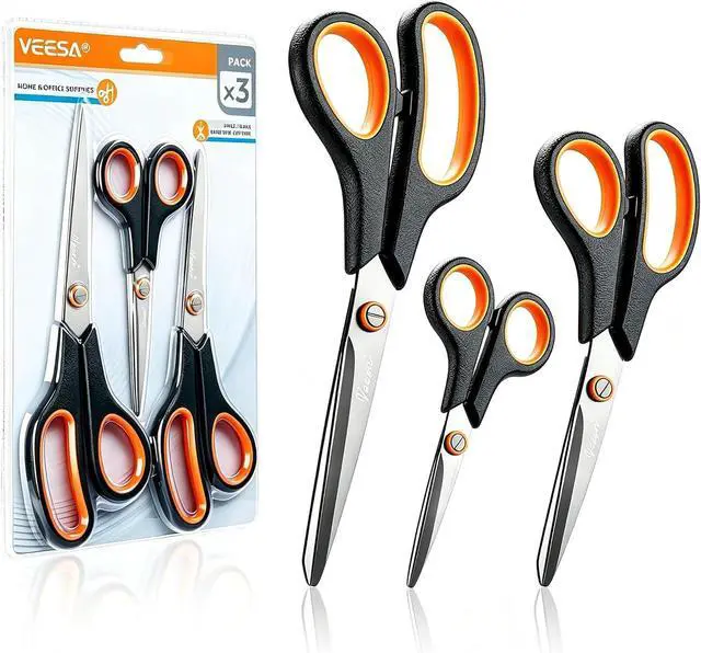 Main image of VEESA Titanium Scissors Set of 3, Ultra Sharp Stainless Steel