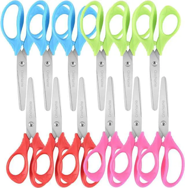 Alt view image 7 of 7 - OneName 5" Kids Scissors 12 Pack,Safety Blunt Tip Scissors, School Supplies