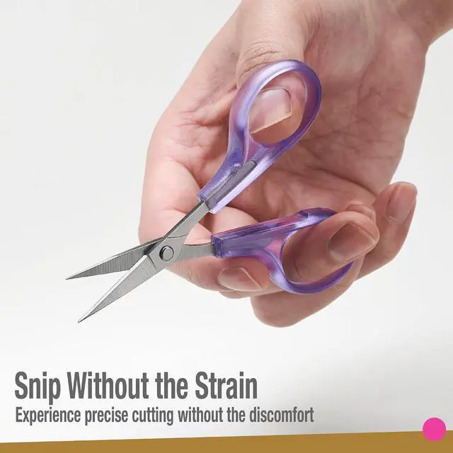 Alt view image 3 of 7 - Beaditive High Precision Detail Scissors Set (2-Pc) Sharp, Fine Tips | Paper Cutting, Scrapbooking, Sewing, Crafting | Stainless Steel | Protective Cover (Jelly)