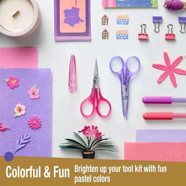 Alt view image 6 of 7 - Beaditive High Precision Detail Scissors Set (2-Pc) Sharp, Fine Tips | Paper Cutting, Scrapbooking, Sewing, Crafting | Stainless Steel | Protective Cover (Jelly)
