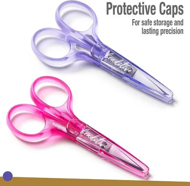 Alt view image 4 of 7 - Beaditive High Precision Detail Scissors Set (2-Pc) Sharp, Fine Tips | Paper Cutting, Scrapbooking, Sewing, Crafting | Stainless Steel | Protective Cover (Jelly)