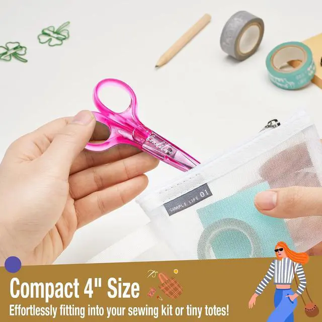Alt view image 7 of 7 - Beaditive High Precision Detail Scissors Set (2-Pc) Sharp, Fine Tips | Paper Cutting, Scrapbooking, Sewing, Crafting | Stainless Steel | Protective Cover (Jelly)
