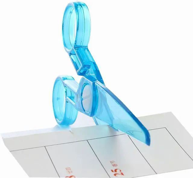 Alt view image 5 of 5 - All Plastic Safe Scissors, 6 Pcs Random Color 4.7 Inch Plastic Scissors No Harm to Hands for DIY Cutting Paper (12)