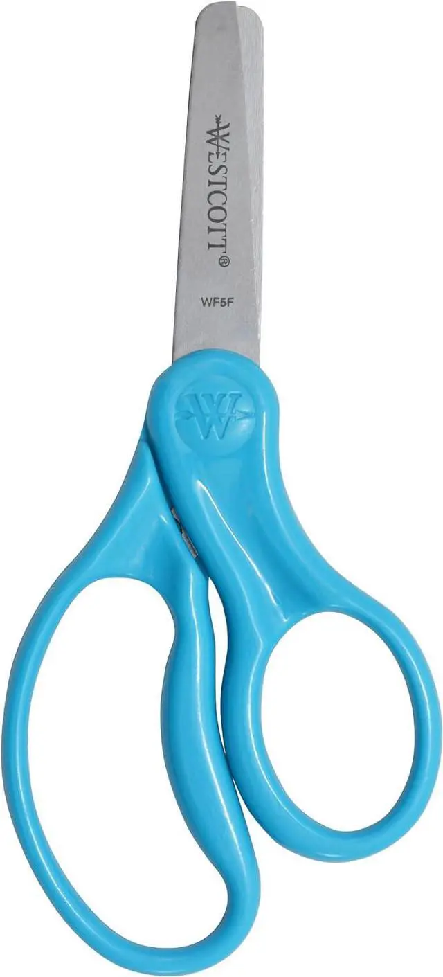 Main image of Westcott 13130 Right- and Left-Handed Scissors, Kids' Scissors, Back to School, Classroom Supplies, Ages 4-8, 5-Inch Blunt Tip, Assorted
