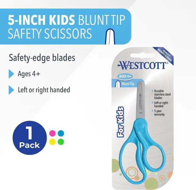 Alt view image 2 of 7 - Westcott 13130 Right- and Left-Handed Scissors, Kids' Scissors, Back to School, Classroom Supplies, Ages 4-8, 5-Inch Blunt Tip, Assorted