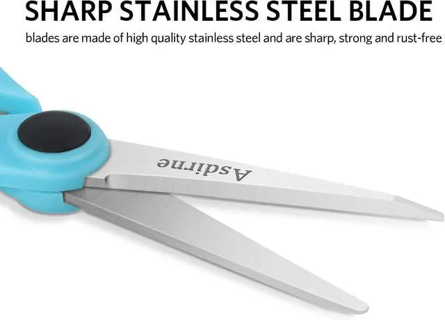 Alt view image 3 of 7 - Asdirne 5 Detail Scissors, Embroidery Scissors with Sharp Stainless Steel Blade and Soft Handles, Great for Sewing, Craft, Office and School, 3 Pcs, Blue/Black