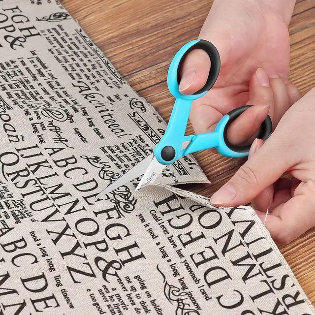 Alt view image 2 of 7 - Asdirne 5 Detail Scissors, Embroidery Scissors with Sharp Stainless Steel Blade and Soft Handles, Great for Sewing, Craft, Office and School, 3 Pcs, Blue/Black