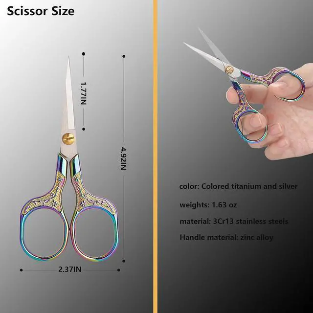 Alt view image 3 of 6 - YVAOG Mini Folding Scissors, Safe Portable Travel Mini Scissors, Stainless Steel Retractable Small Scissors for Home Office, 2 Piece Set (Silver and colored titanium)