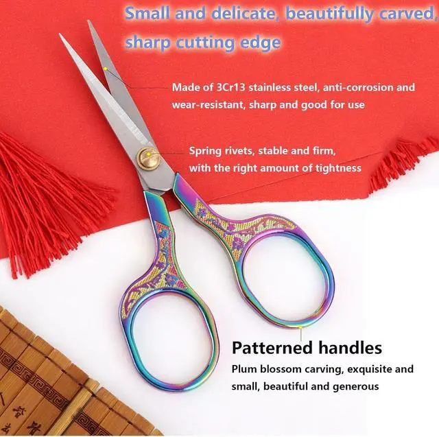 Alt view image 2 of 6 - YVAOG Mini Folding Scissors, Safe Portable Travel Mini Scissors, Stainless Steel Retractable Small Scissors for Home Office, 2 Piece Set (Silver and colored titanium)