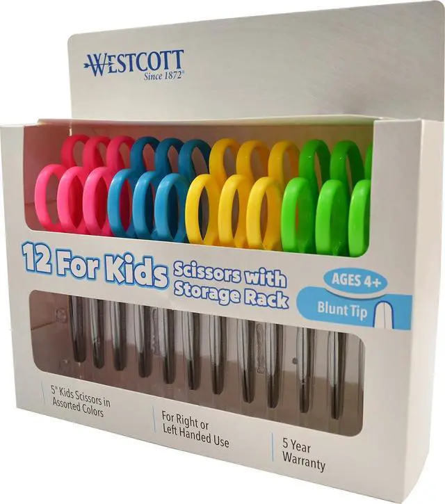 Main image of Westcott 5" Kids Blunt Scissors, Pack of 12, Ambidextrous