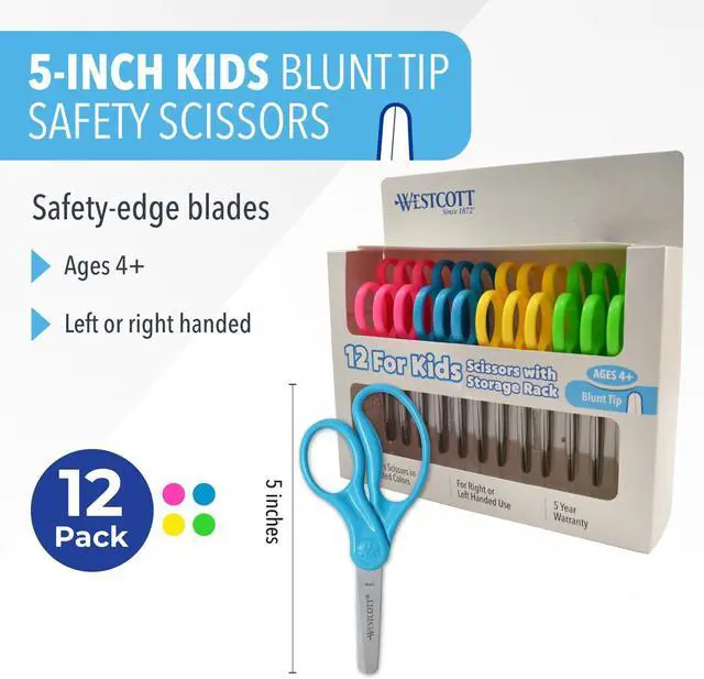 Alt view image 2 of 7 - Westcott 5" Kids Blunt Scissors, Pack of 12, Ambidextrous