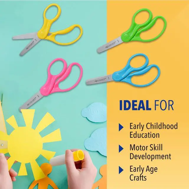Alt view image 4 of 7 - Westcott 5" Kids Blunt Scissors, Pack of 12, Ambidextrous