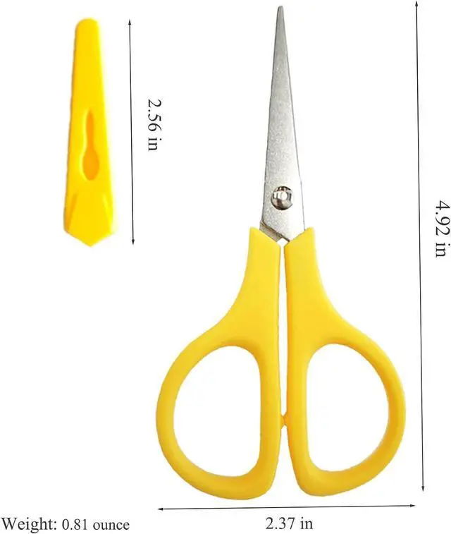 Alt view image 6 of 6 - 2Pcs Medium Scissors, Safety Scissors with Cap, Yellow & Black