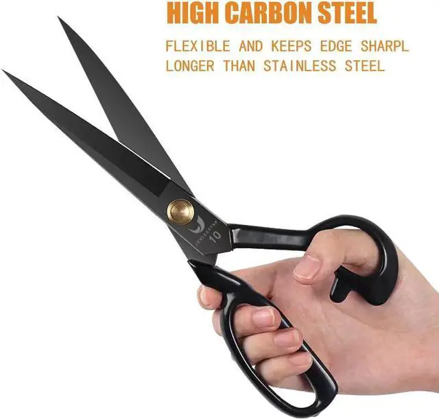 Alt view image 2 of 7 - Fabric Scissors 10 Inch, High Carbon Steel Tailor Shears