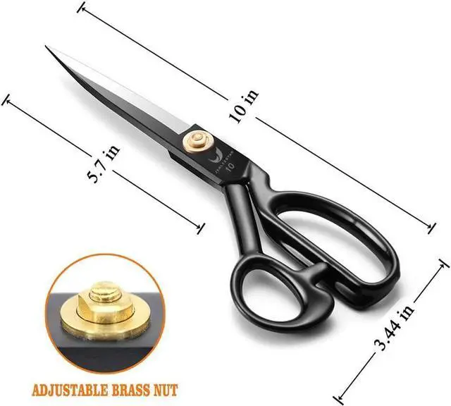Alt view image 3 of 7 - Fabric Scissors 10 Inch, High Carbon Steel Tailor Shears