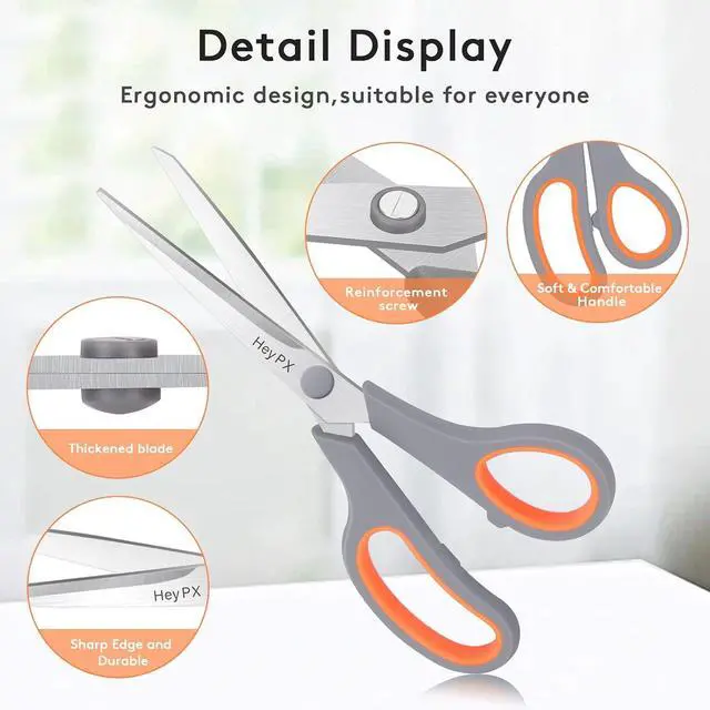 Alt view image 4 of 7 - 3 Pack 8.5" Stainless Steel Scissors All Purpose for Office School