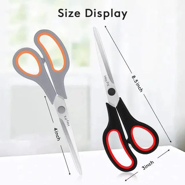 Alt view image 5 of 7 - 3 Pack 8.5" Stainless Steel Scissors All Purpose for Office School