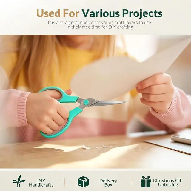Alt view image 6 of 7 - Scissors 8.5 Inch scissors all purpose for Office, Home, Sewing,and Crafts,Soft Comfort-Grip Right/Left Hand 3-Pack, Multicolor