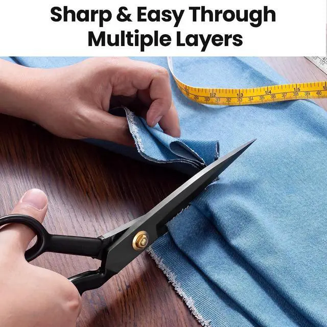 Alt view image 3 of 7 - Professional Tailor Scissors 9 Inch for Cutting Fabric Heavy Duty Scissors for Leather Cutting Industrial Sharp Sewing Shears for Home Office Artists Dressmakers