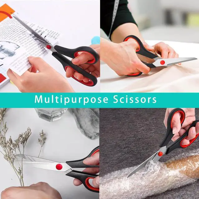 Alt view image 7 of 7 - Scissors, 2 Pack 7.5 inch Scissors for Office and Home, Scissor All Purpose for School Fabric Craft Supplies Use