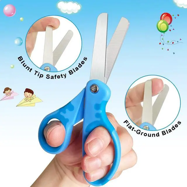 Alt view image 4 of 7 - Kids Scissors,5" Toddler Scissors with Cover,Student Blunt Tip Scissors with Comfort Grip,Safety for School Craft Cutting Paper(5 Pack)