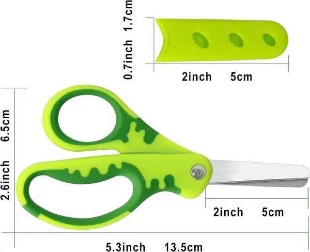 Alt view image 5 of 7 - Kids Scissors,5" Toddler Scissors with Cover,Student Blunt Tip Scissors with Comfort Grip,Safety for School Craft Cutting Paper(5 Pack)