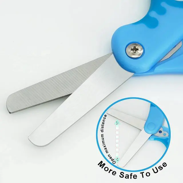 Alt view image 2 of 7 - Kids Scissors,5" Toddler Scissors with Cover,Student Blunt Tip Scissors with Comfort Grip,Safety for School Craft Cutting Paper(5 Pack)