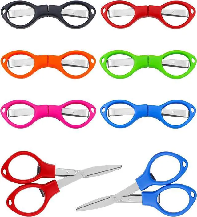 Main image of 6 Pcs Folding Scissors, Small Stainless Steel Foldable Scissors, Portable Mini Travel Scissors for Home Travel School Office