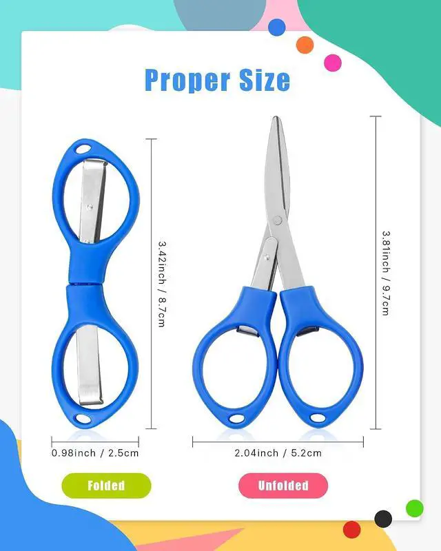 Alt view image 2 of 7 - 6 Pcs Folding Scissors, Small Stainless Steel Foldable Scissors, Portable Mini Travel Scissors for Home Travel School Office