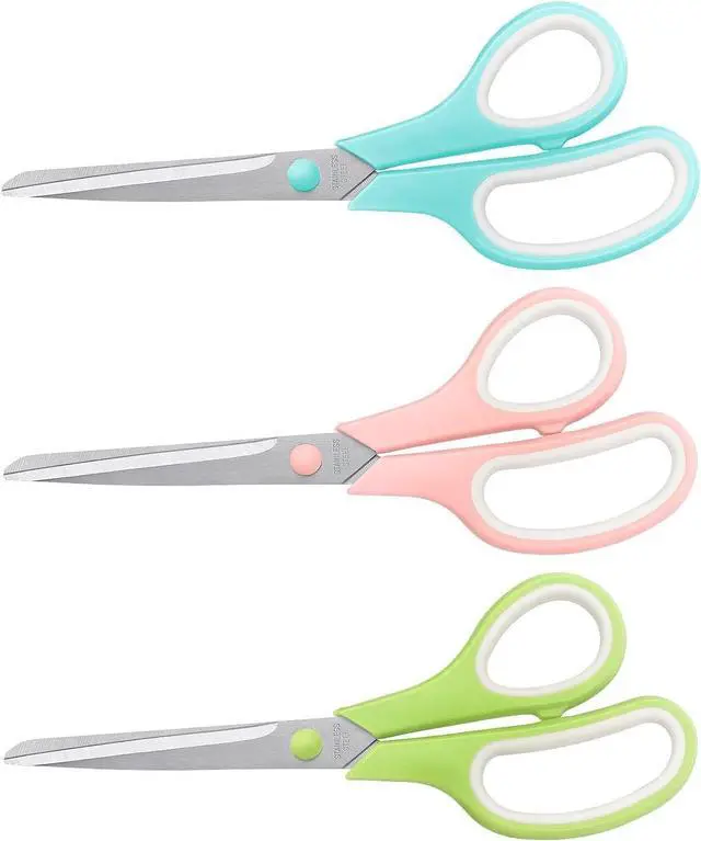 Main image of LONGKEY 8.5" Pastel Scissors 3-Pack, Ultra Sharp Stainless Steel