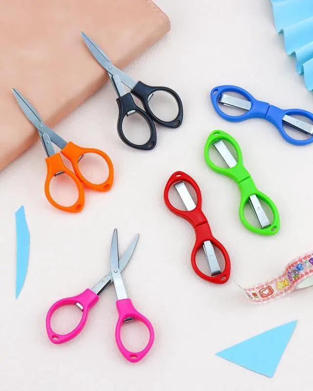 Alt view image 7 of 7 - 6 Pcs Folding Scissors, Small Stainless Steel Foldable Scissors, Portable Mini Travel Scissors for Home Travel School Office