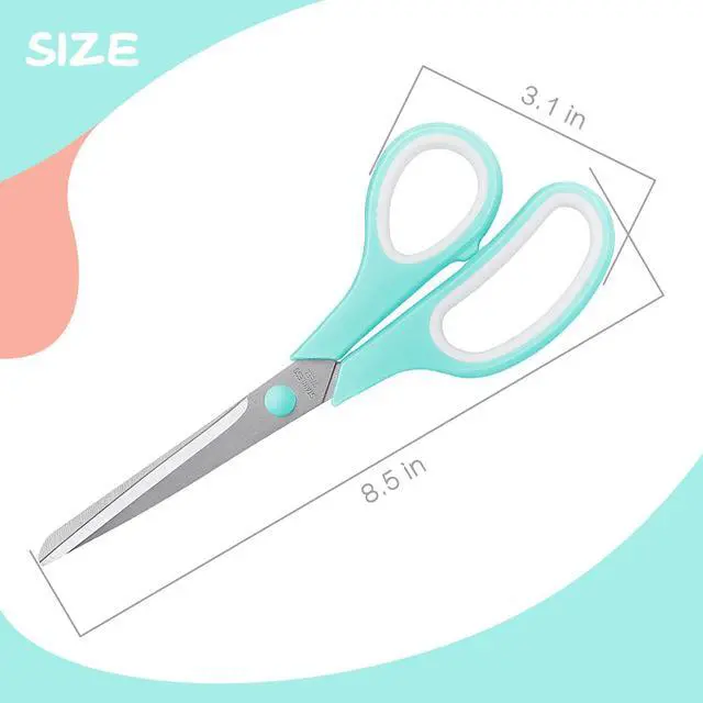 Alt view image 2 of 7 - LONGKEY 8.5" Pastel Scissors 3-Pack, Ultra Sharp Stainless Steel