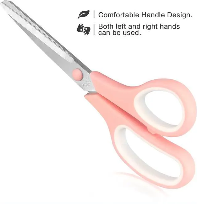 Alt view image 4 of 7 - LONGKEY 8.5" Pastel Scissors 3-Pack, Ultra Sharp Stainless Steel