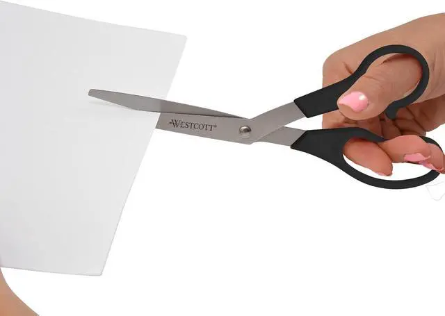 Alt view image 5 of 6 - Westcott® All-Purpose Value Stainless Steel Scissors, 8", Bent, Black